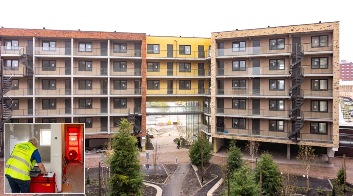 Luchtdichtheidsmeting nieuwbouw in Vlaardingen